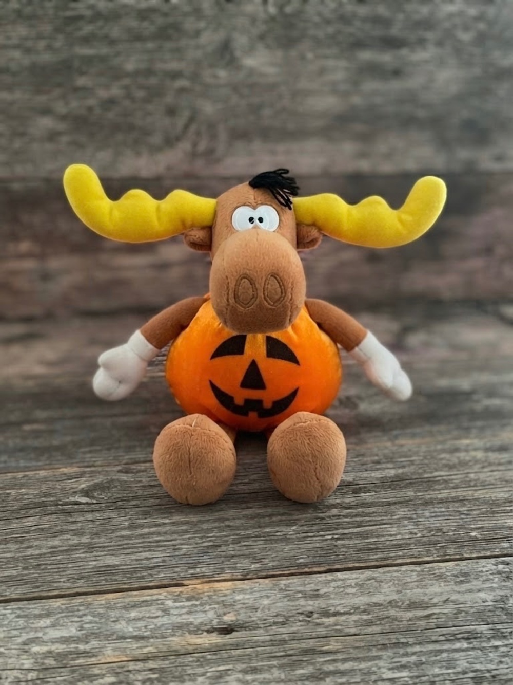 Vintage 2000 Toy Network Bullwinkle Moose Halloween Pumpkin  15" Plush